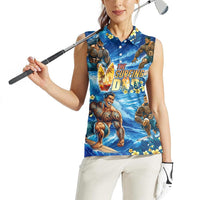 Hawaii Father's Day Women Sleeveless Polo Shirt The Surfing Dad Polynesian Tattoo