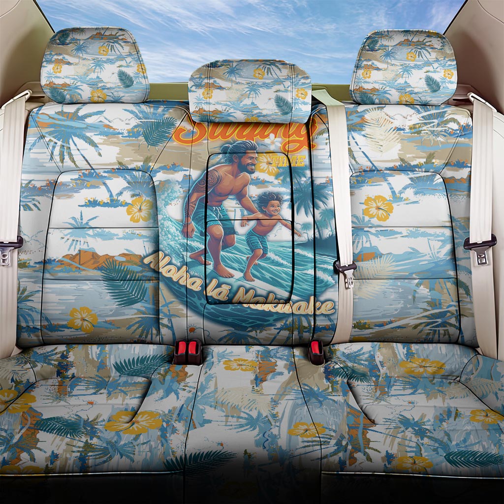 Hawaii Father's Day It's Surfing Time Back Car Seat Cover Aloha Lā Makuakane