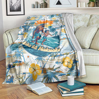 Hawaii Father's Day It's Surfing Time Blanket Aloha L Makuakane DT02 Blue - Polynesian Pride