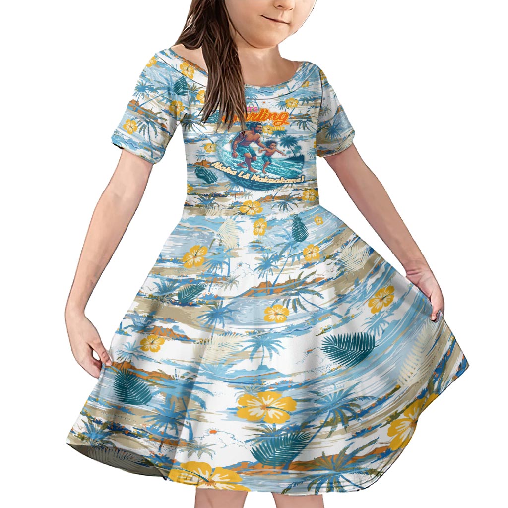 Hawaii Father's Day It's Surfing Time Family Matching Mermaid Dress and Hawaiian Shirt Aloha Lā Makuakane