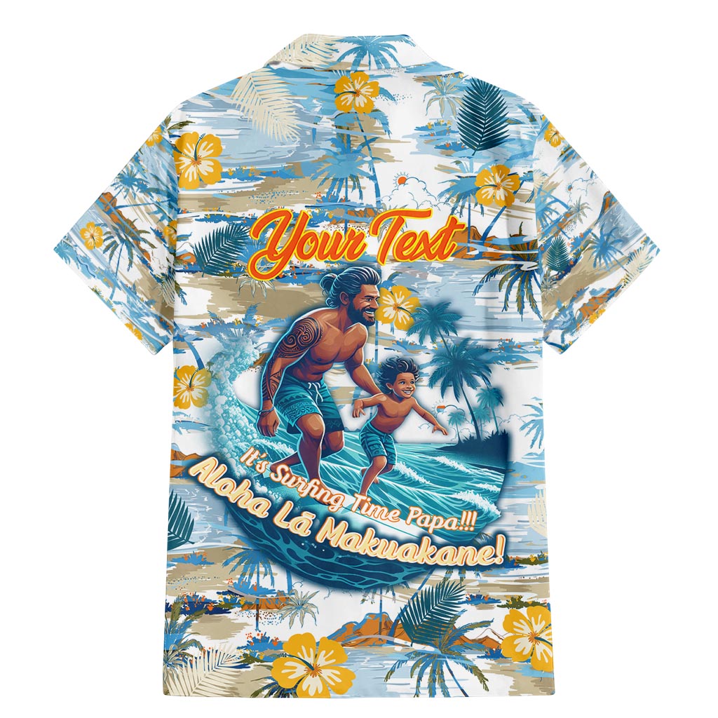 Hawaii Father's Day It's Surfing Time Family Matching Mermaid Dress and Hawaiian Shirt Aloha Lā Makuakane