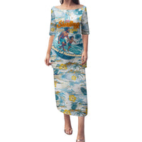 Hawaii Father's Day It's Surfing Time Family Matching Puletasi and Hawaiian Shirt Aloha Lā Makuakane