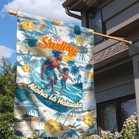 Hawaii Father's Day It's Surfing Time Garden Flag Aloha Lā Makuakane