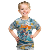 Hawaii Father's Day It's Surfing Time Kid T Shirt Aloha L Makuakane DT02 Blue - Polynesian Pride