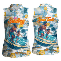 Hawaii Father's Day It's Surfing Time Women Sleeveless Polo Shirt Aloha Lā Makuakane
