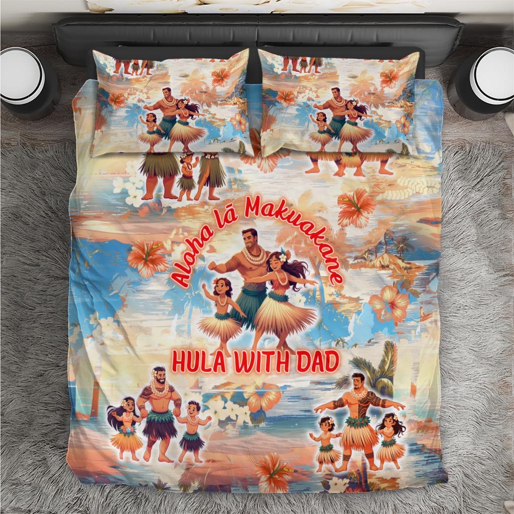 Hawaii Father's Day Bedding Set Hula With Dad