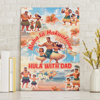 Hawaii Father's Day Canvas Wall Art Hula With Dad DT02 Without Frame Art - Polynesian Pride