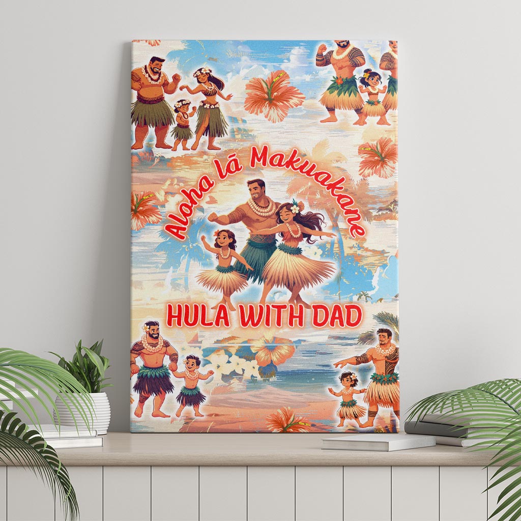 Hawaii Father's Day Canvas Wall Art Hula With Dad DT02 - Polynesian Pride