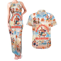 Hawaii Father's Day Couples Matching Tank Maxi Dress and Hawaiian Shirt Hula With Dad