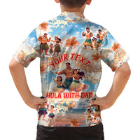 Hawaii Father's Day Family Matching Long Sleeve Bodycon Dress and Hawaiian Shirt Hula With Dad