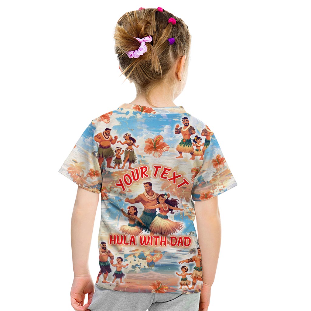 Hawaii Father's Day Kid T Shirt Hula With Dad