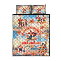 Hawaii Father's Day Quilt Bed Set Hula With Dad