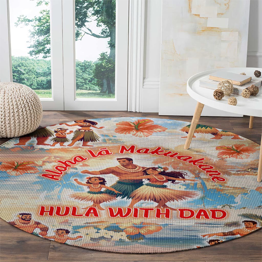 Hawaii Father's Day Round Carpet Hula With Dad DT02 - Polynesian Pride