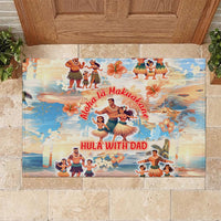 Hawaii Father's Day Rubber Doormat Hula With Dad DT02 Art - Polynesian Pride
