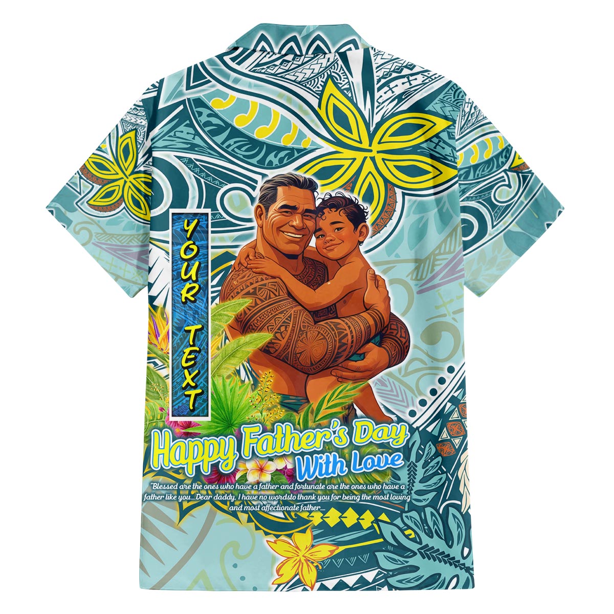 Palau Father's Day Polynesia Family Matching Off The Shoulder Long Sleeve Dress and Hawaiian Shirt Dad and Son