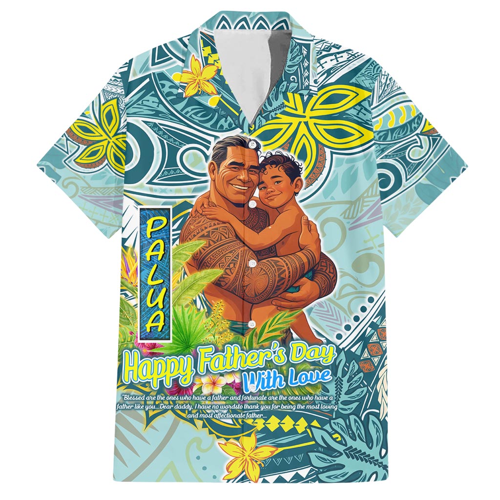 Palau Father's Day Polynesia Hawaiian Shirt Dad and Son