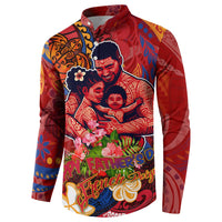 Happy Father's Day French Polynesia Button Sweatshirt Family Turtle Hibiscus