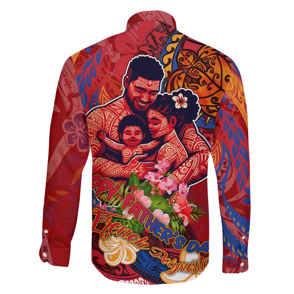 Happy Father's Day French Polynesia Family Matching Tank Maxi Dress and Hawaiian Shirt Family Turtle Hibiscus