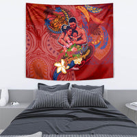Happy Father's Day French Polynesia Tapestry Family Turtle Hibiscus