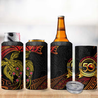 Papua New Guinea 50th Independence Day 4 in 1 Can Cooler Tumbler Culture Spirit and Sovereignty