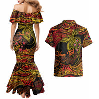 Papua New Guinea 50th Independence Day Couples Matching Mermaid Dress and Hawaiian Shirt Culture Spirit and Sovereignty