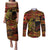 Papua New Guinea 50th Independence Day Couples Matching Puletasi and Long Sleeve Button Shirt Culture Spirit and Sovereignty