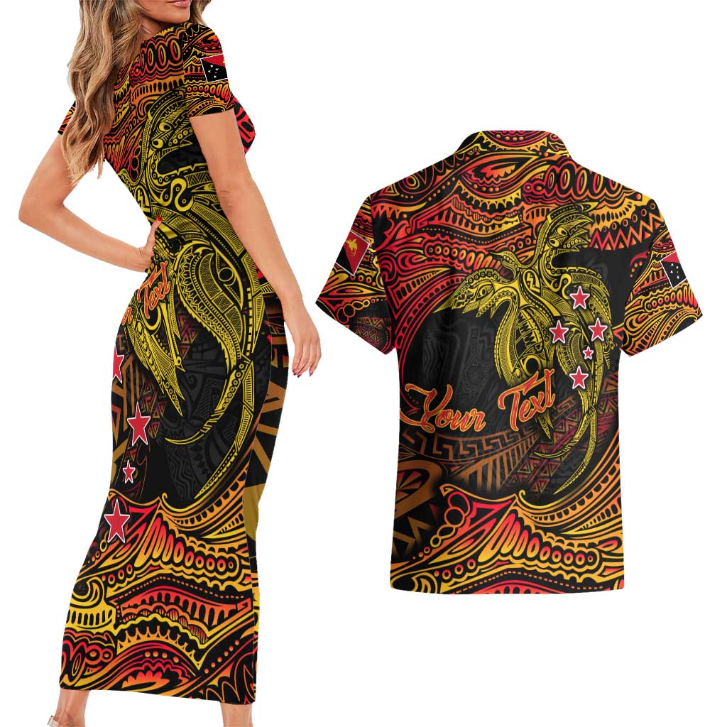 Papua New Guinea 50th Independence Day Couples Matching Short Sleeve Bodycon Dress and Hawaiian Shirt Culture Spirit and Sovereignty