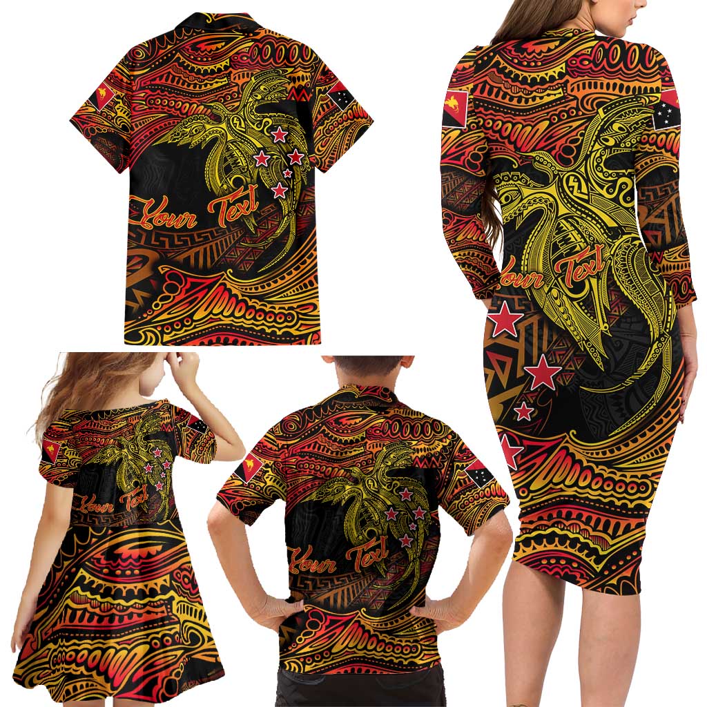 Papua New Guinea 50th Independence Day Family Matching Long Sleeve Bodycon Dress and Hawaiian Shirt Culture Spirit and Sovereignty