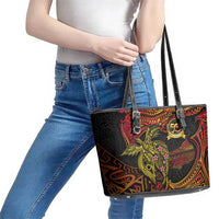 Papua New Guinea 50th Independence Day Leather Tote Bag Culture Spirit and Sovereignty