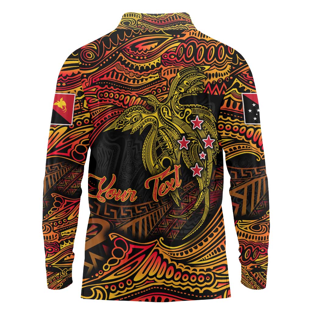 Papua New Guinea 50th Independence Day Long Sleeve Polo Shirt Culture Spirit and Sovereignty