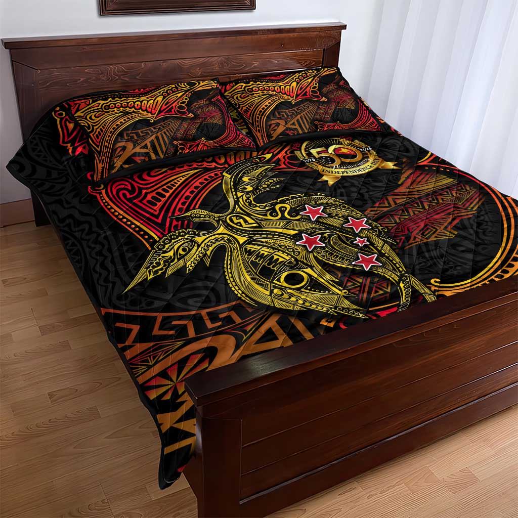 Papua New Guinea 50th Independence Day Quilt Bed Set Culture Spirit and Sovereignty