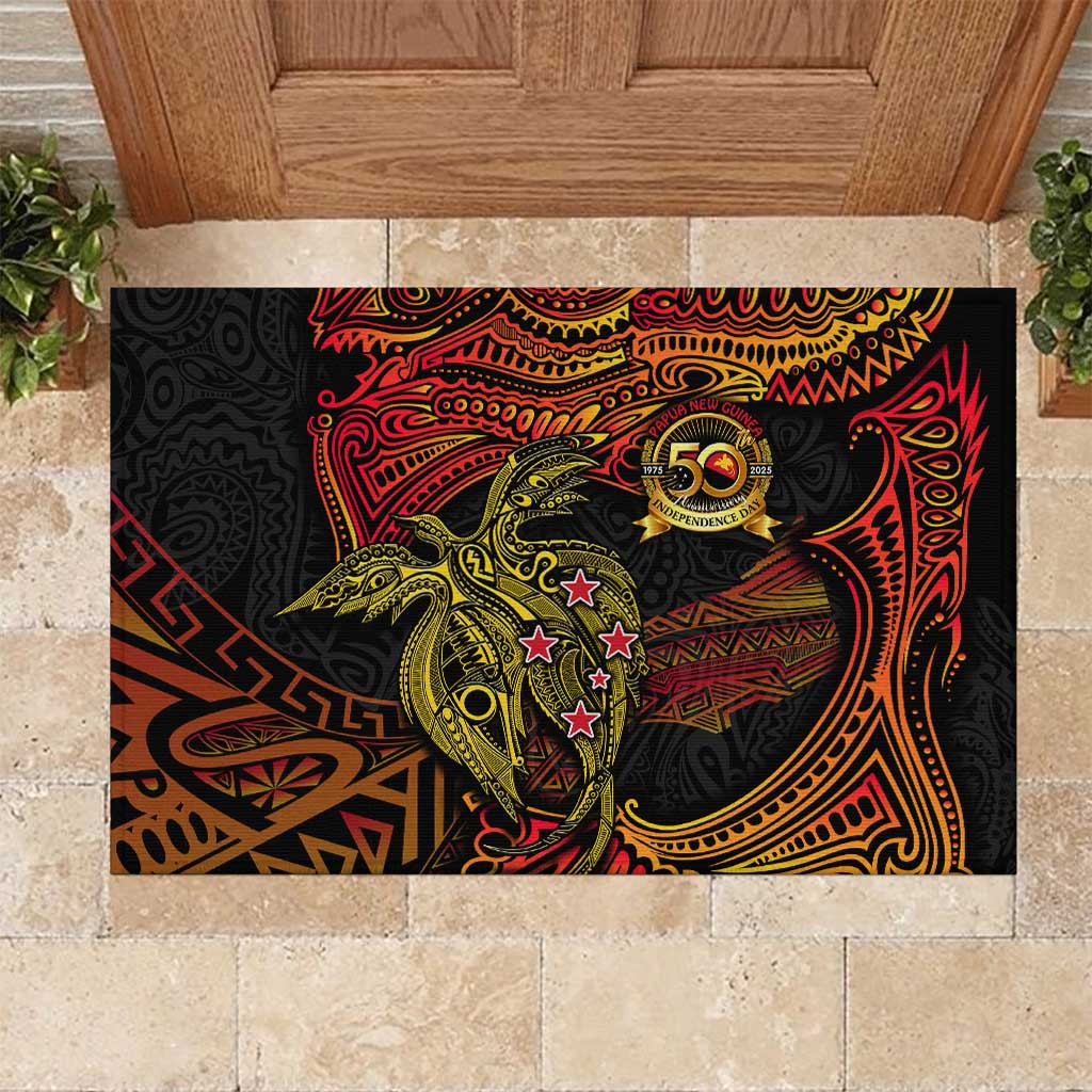Papua New Guinea 50th Independence Day Rubber Doormat Culture Spirit and Sovereignty