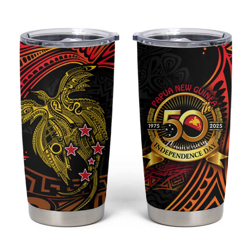 Papua New Guinea 50th Independence Day Tumbler Cup Culture Spirit and Sovereignty
