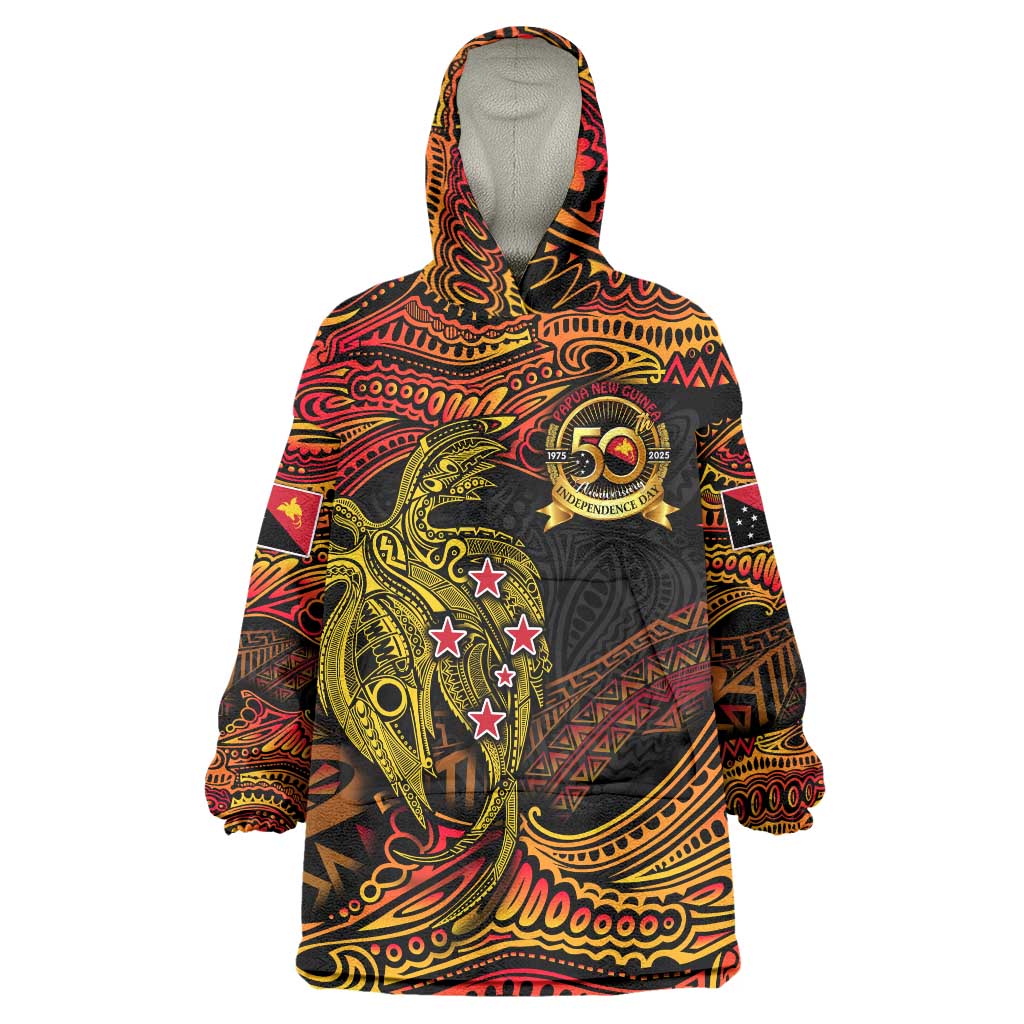 Papua New Guinea 50th Independence Day Wearable Blanket Hoodie Culture Spirit and Sovereignty
