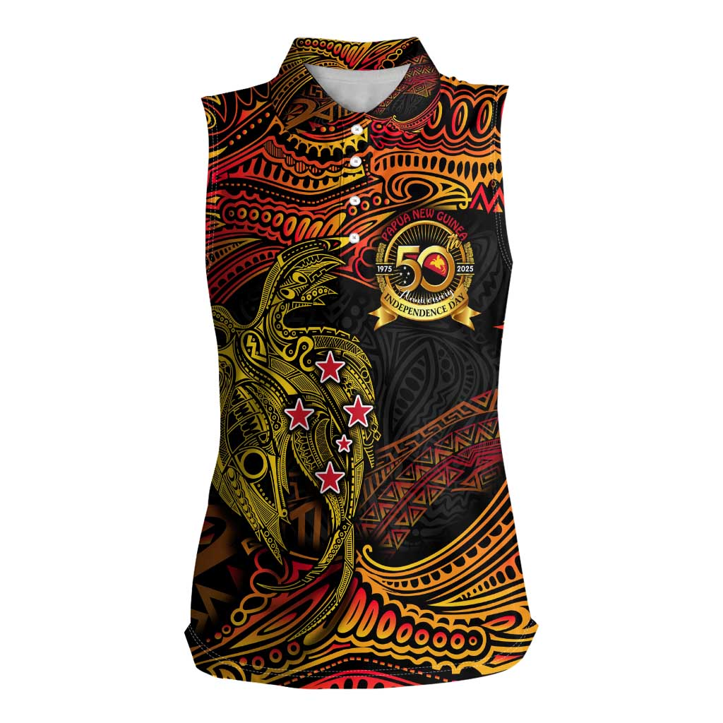 Papua New Guinea 50th Independence Day Women Sleeveless Polo Shirt Culture Spirit and Sovereignty