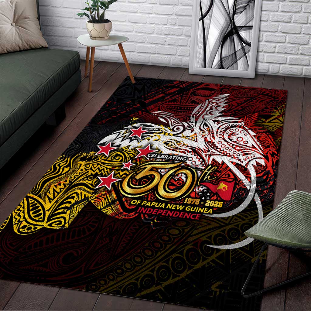 PNG 1975 - 2025 Area Rug Papua New Guinea 50th Independence Anniversary