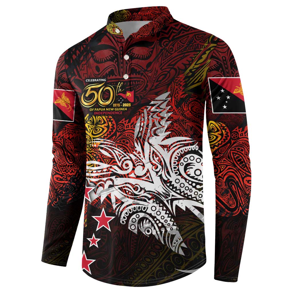 PNG 1975 - 2025 Button Sweatshirt Papua New Guinea 50th Independence Anniversary