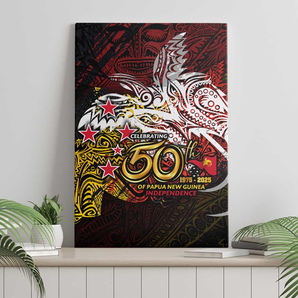 PNG 1975 - 2025 Canvas Wall Art Papua New Guinea 50th Independence Anniversary