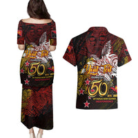 PNG 1975 - 2025 Couples Matching Puletasi and Hawaiian Shirt Papua New Guinea 50th Independence Anniversary