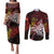 PNG 1975 - 2025 Couples Matching Puletasi and Long Sleeve Button Shirt Papua New Guinea 50th Independence Anniversary