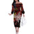 PNG 1975 - 2025 Family Matching Off The Shoulder Long Sleeve Dress and Hawaiian Shirt Papua New Guinea 50th Independence Anniversary