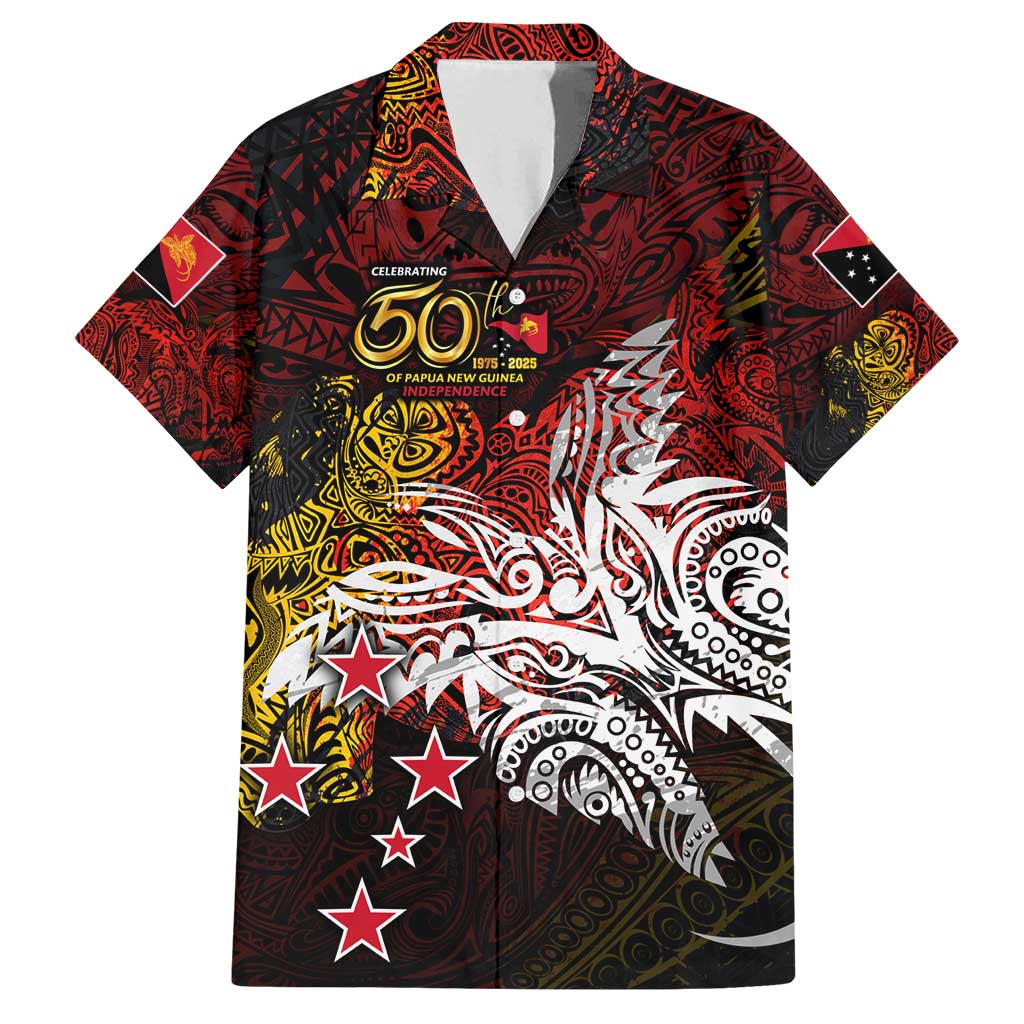 PNG 1975 - 2025 Family Matching Tank Maxi Dress and Hawaiian Shirt Papua New Guinea 50th Independence Anniversary
