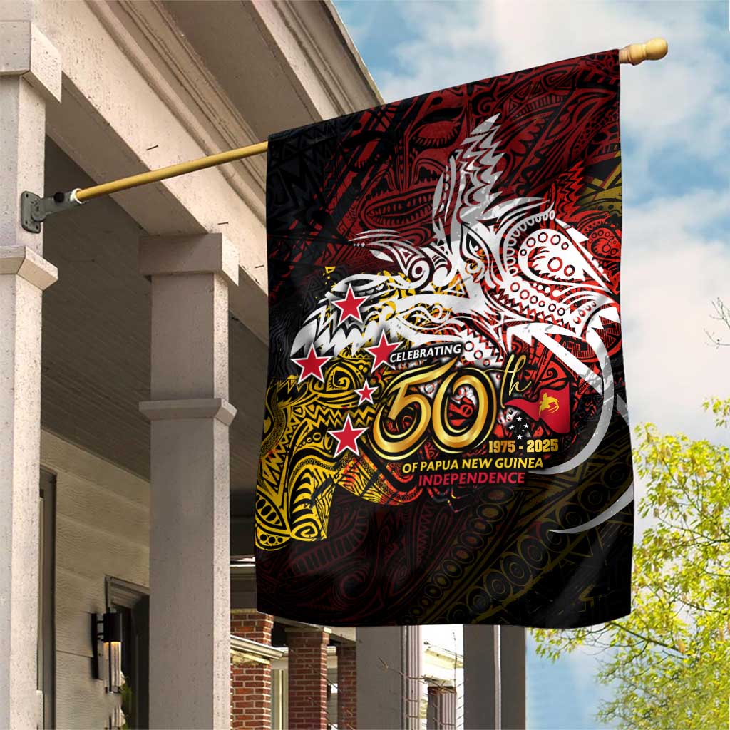 PNG 1975 - 2025 Garden Flag Papua New Guinea 50th Independence Anniversary