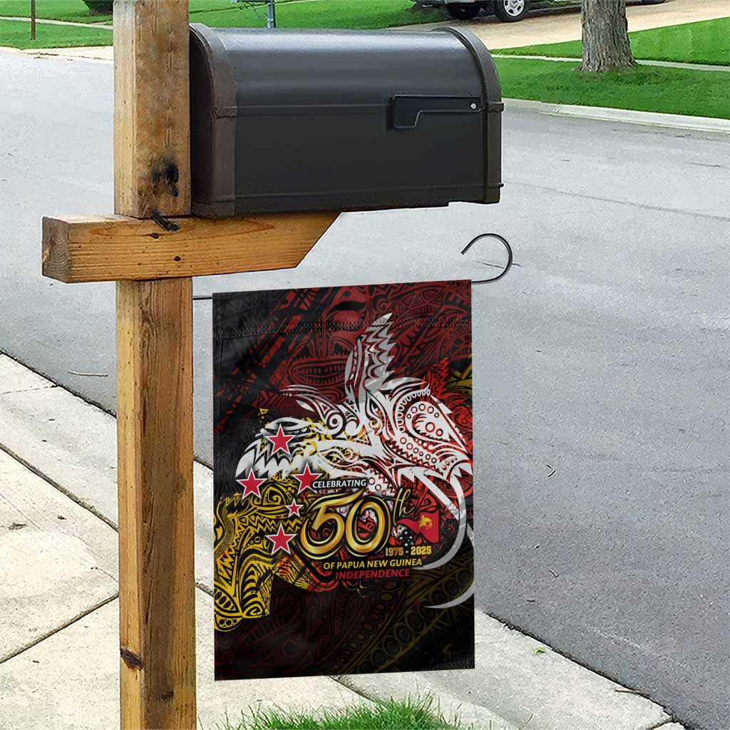 PNG 1975 - 2025 Garden Flag Papua New Guinea 50th Independence Anniversary