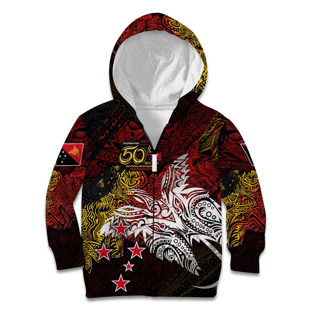 PNG 1975 - 2025 Kid Hoodie Papua New Guinea 50th Independence Anniversary