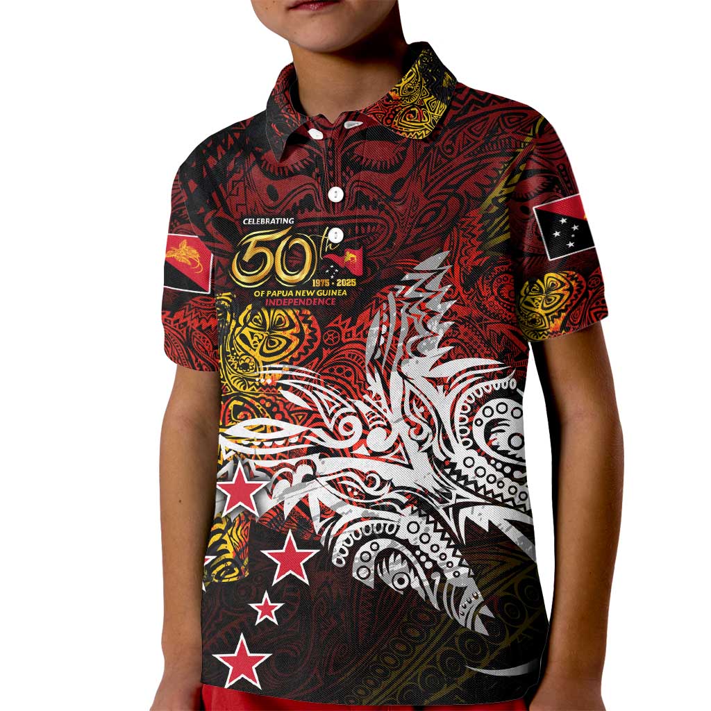 PNG 1975 - 2025 Kid Polo Shirt Papua New Guinea 50th Independence Anniversary