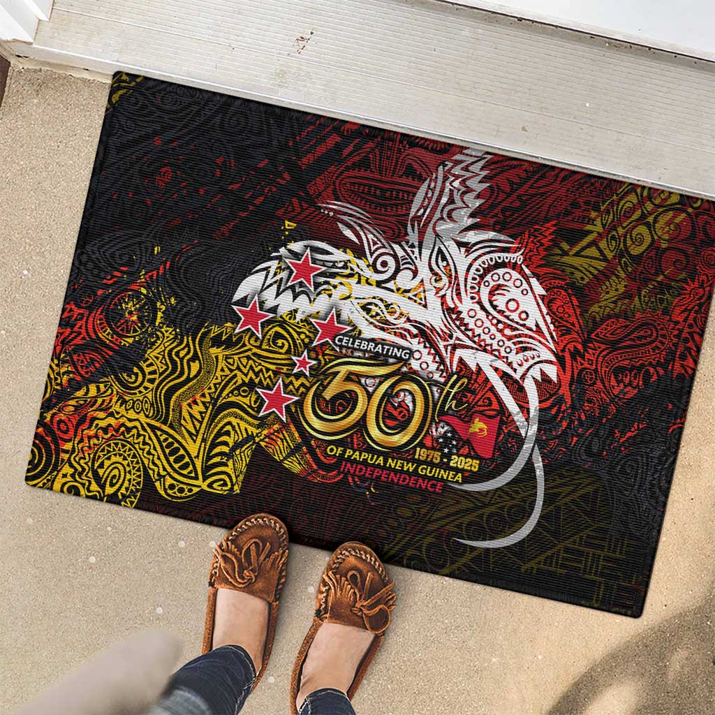 PNG 1975 - 2025 Rubber Doormat Papua New Guinea 50th Independence Anniversary