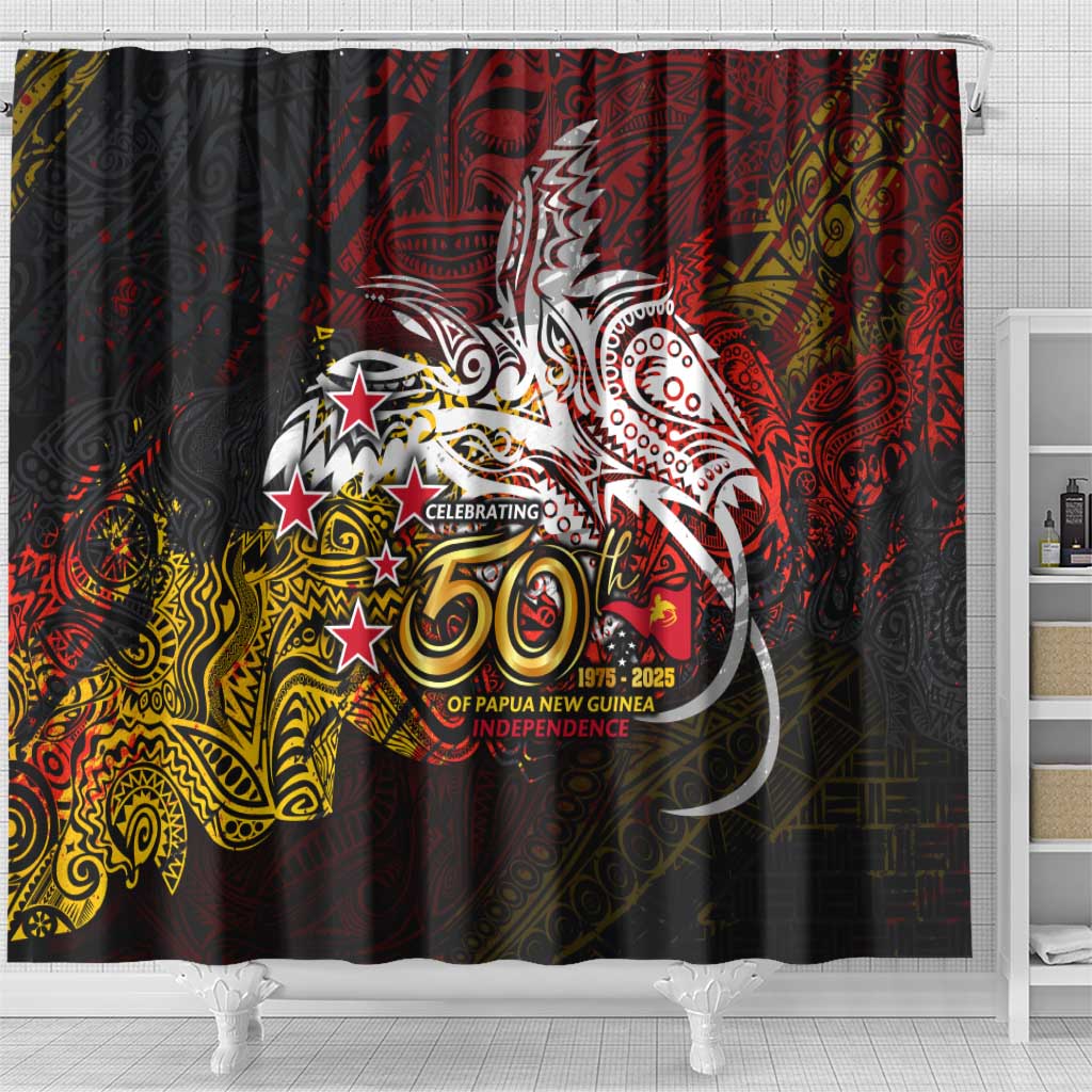 PNG 1975 - 2025 Shower Curtain Papua New Guinea 50th Independence Anniversary