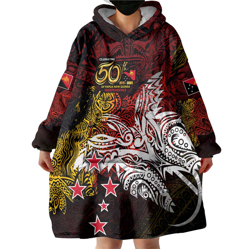PNG 1975 - 2025 Wearable Blanket Hoodie Papua New Guinea 50th Independence Anniversary