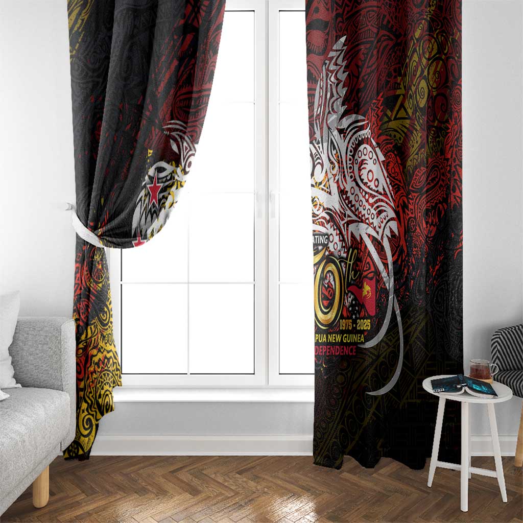 PNG 1975 - 2025 Window Curtain Papua New Guinea 50th Independence Anniversary
